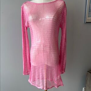 Pink Mesh Swim Cover-Up